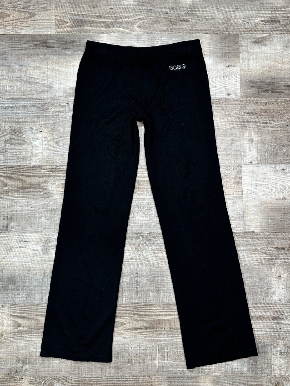 New BCBG MAXAZRIA Black Women's M Straight Leg Sweatpants Truck Pants Athleisure
